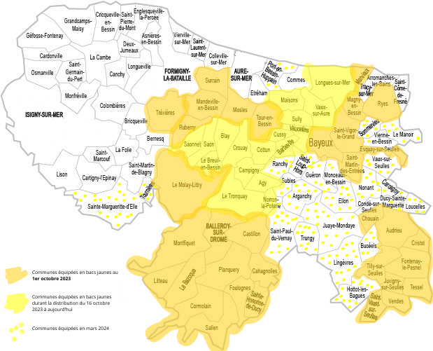 Carte communes dotées bacs SL